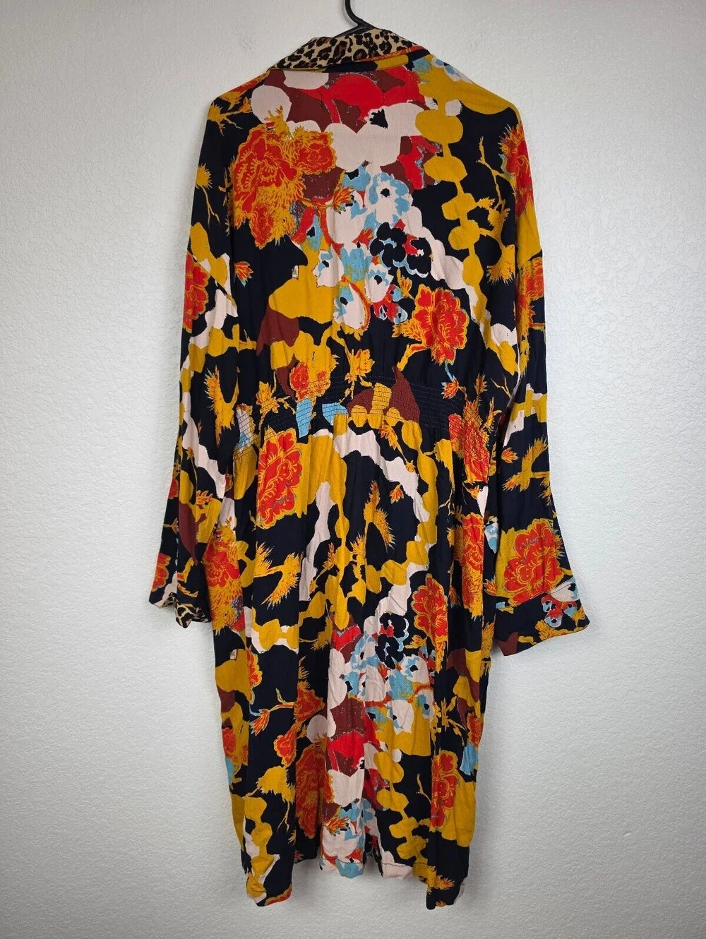 Free People Floral & Leopard Print Kimono Robe